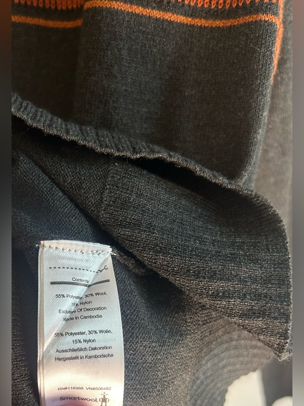 SmartWool Mens Sparwood Stripe Crew Neck Sweater Size M Pullover Gray Orange NWT - Picture 10 of 12